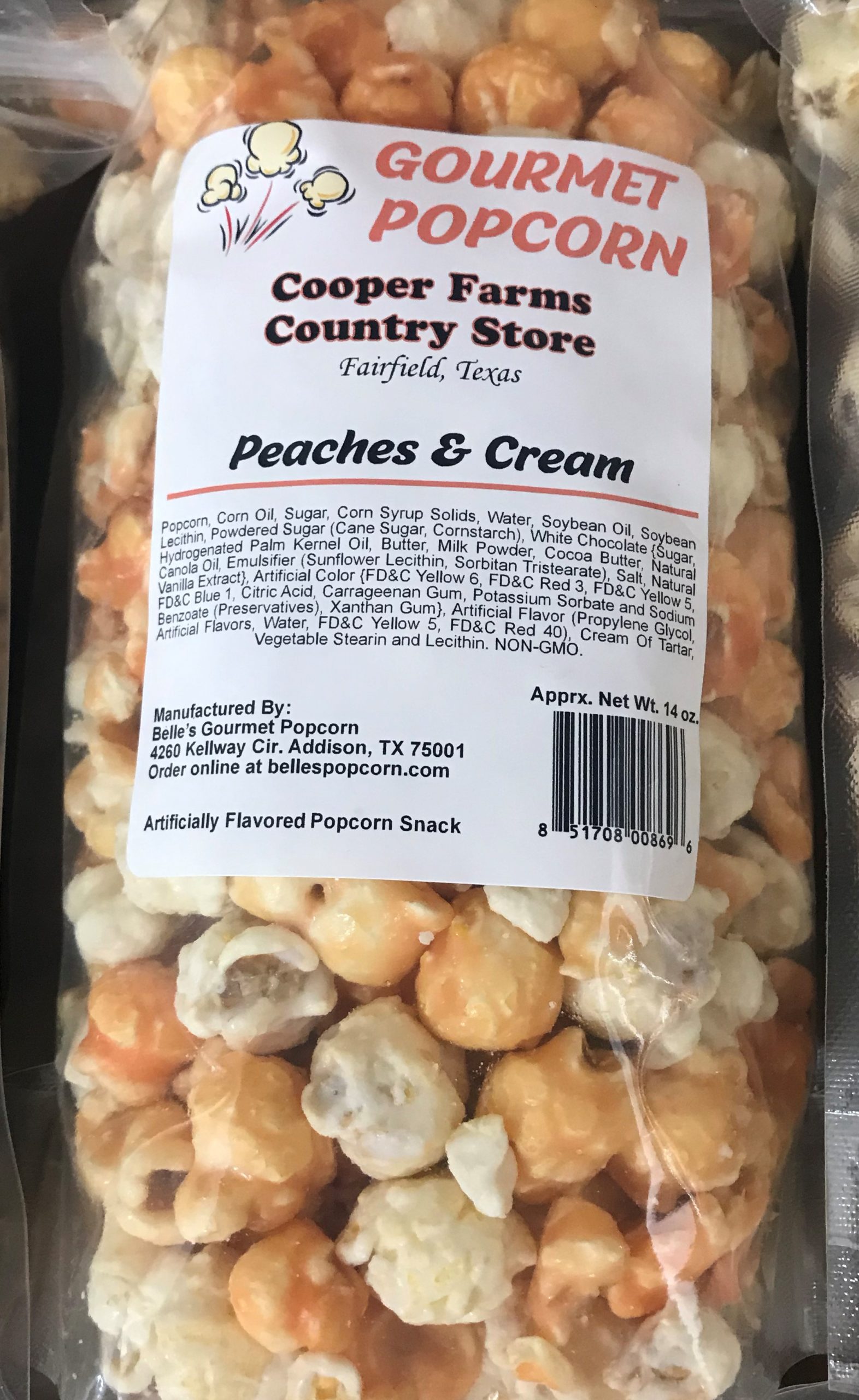 Peaches & Cream Popcorn 12oz – Cooper Farms